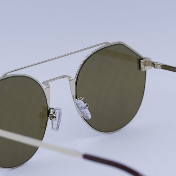 Fendi FE40060U 10G FENDI SKY Sunglasses Gold Round Frame, Brown Lenses - Picture 10 of 12